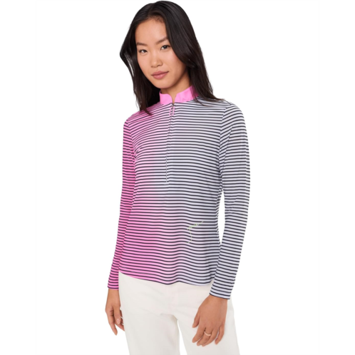 Jamie Sadock Sunsense Gradient Stripe Long Sleeve Quarter Zip