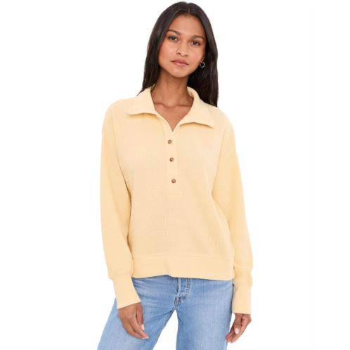 L.L.Bean Womens LLBean Sunwashed Waffle Mockneck Henley