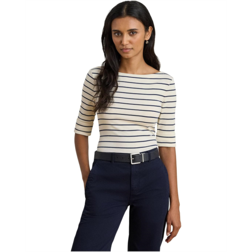 POLO RALPH LAUREN Striped Stretch Cotton Boatneck Tee