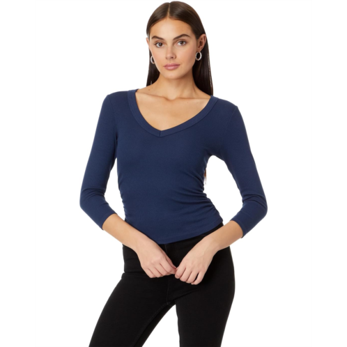 Michael Stars Enid 3/4 Sleeve V-Neck Crop Tee