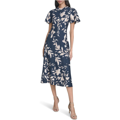 Womens Calvin Klein Flutter Sleeve Floral Midi