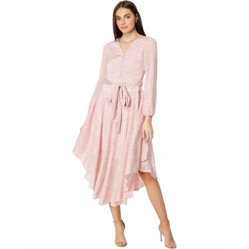 Vince Camuto V Neck Tie Waist Maxi Dress- L