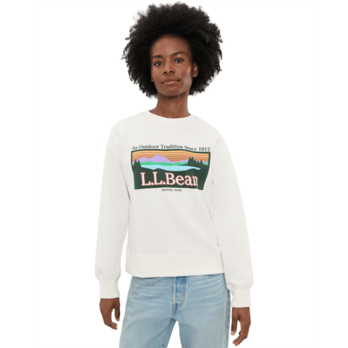 L.L.Bean Womens LLBean Essential Logo Crew Sweatshirt