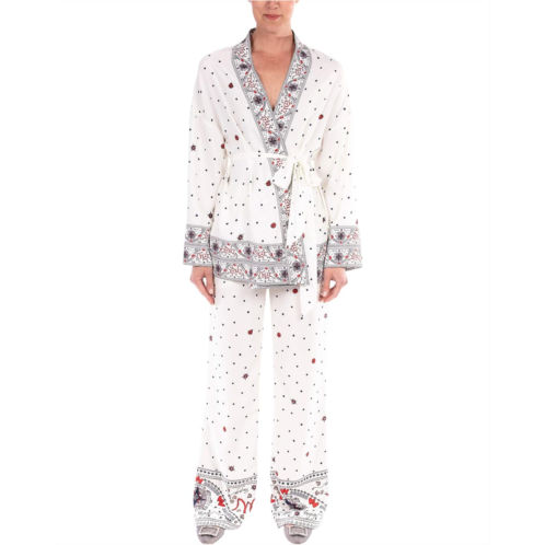 Womens Badgley Mischka Bon Voyage Boarder Print Kimono
