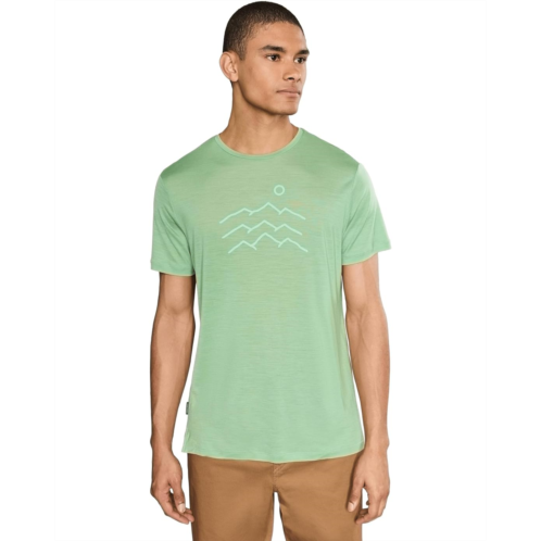 Mens Icebreaker Merino Blend 125 Cool-Lite Sphere Short Sleeve Tee Across the Peaks