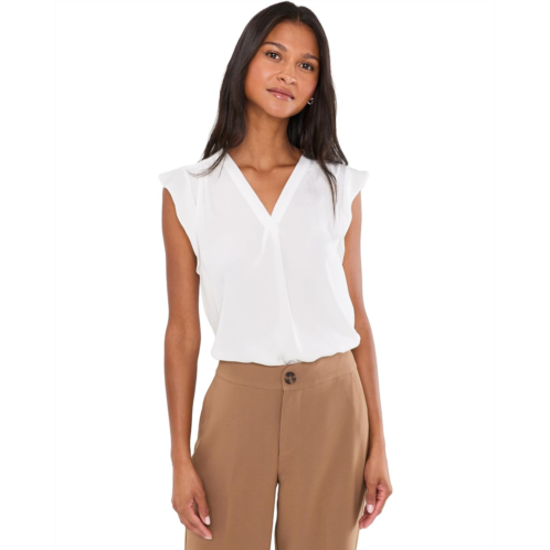 Womens Vince Camuto V-Neck Ruffle Sleeve Blouse