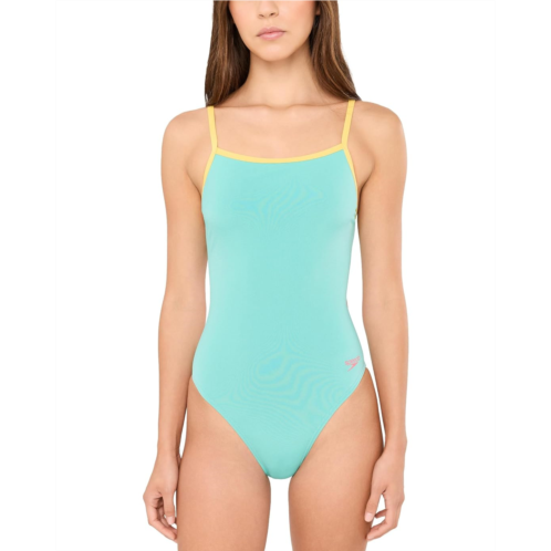 Womens Speedo Solid Tri Back Swimsuit