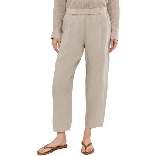 Eileen Fisher Petite Organic Linen Ankle Pleated Lantern Pants