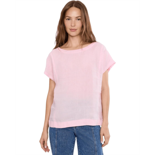 L.L.Bean Womens LLBean Premium Washable Linen Short Sleeve Shirt