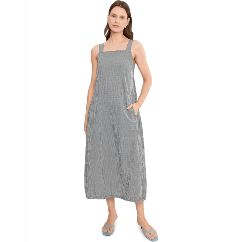 Eileen Fisher Organic Cotton Pucker Check Lantern Dress