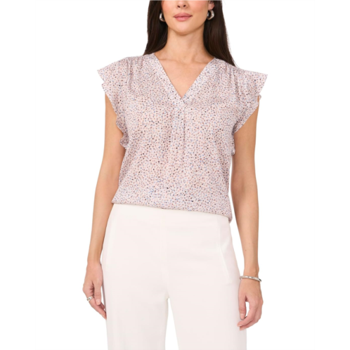 Vince Camuto V Neck Ruffle Sleeve Blouse