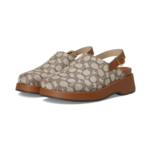 Womens COACH Sculpted C Platform Clog In Signature Textile Jacquard