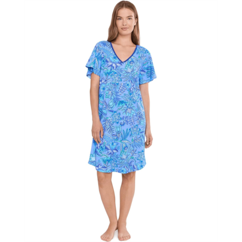 Womens Karen Neuburger Flutter Sleeve Sleepdress