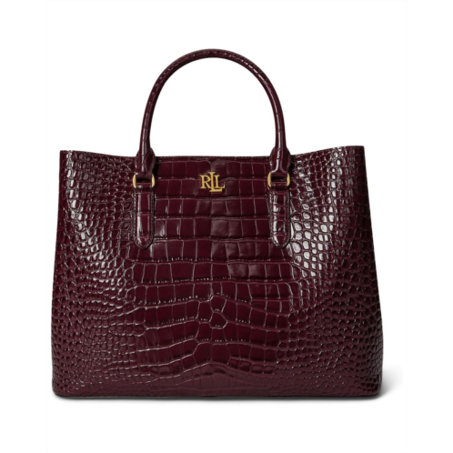 POLO RALPH LAUREN Lauren Ralph Lauren Embossed Leather Large Marcy Satchel