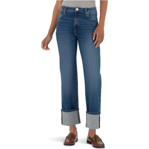 KUT from the Kloth Sienna High-rise Straight Leg-roll Up 5