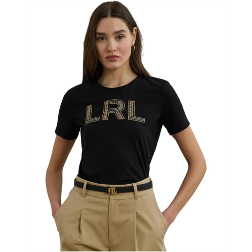 POLO RALPH LAUREN Beaded-logo Cotton Jersey Tee