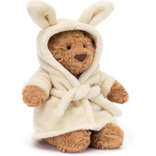 Jellycat Bartholomew Bear with Bathrobe Stuffed Animal 10 inches - Teddy Bear Plush - Soft & Huggable - Classic Childreninchs Gift