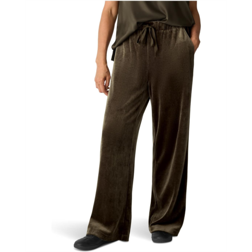 Eileen Fisher Cozy Velour Knit Wide Full Length Pant