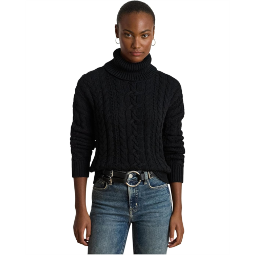 POLO RALPH LAUREN Womens Lauren Ralph Lauren Cable-Knit Turtleneck Sweater
