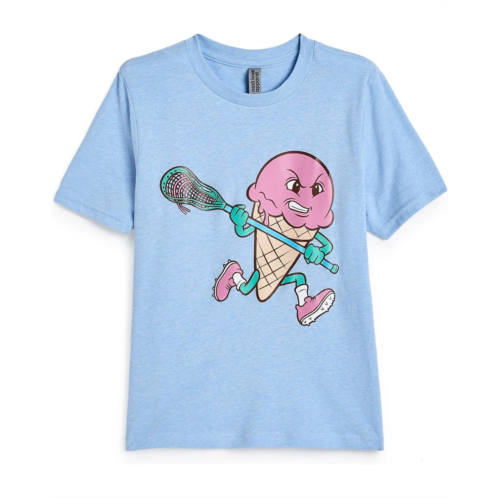 Boys ChalkTalk SPORTS Guys Lacrosse Short Sleeve T-Shirt - Ice Cream Lacrosse (Little Kid/Big Kid)