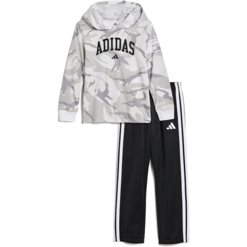 Adidas Kids Aop Camo Hooded Tee & Pants Set (Toddler/Little Kid)
