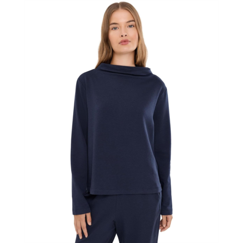 Womens Eileen Fisher Cozy Brushed Terry Hug Funnel Neck Top