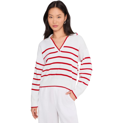 Womens Splendid Arden Stripe Polo Sweater