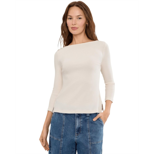 POLO RALPH LAUREN Petite Rib-Knit Cotton-Blend Boatneck Tee