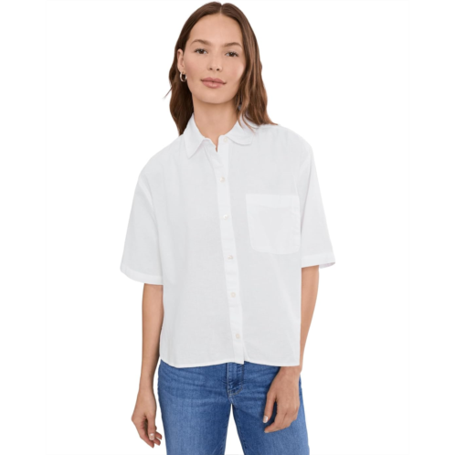Lilla P Linen Blend Boyfriend Button Down