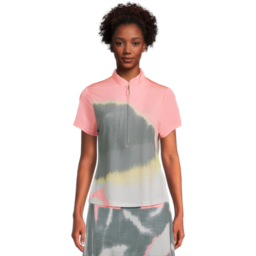 Womens Jamie Sadock Landscape Print Short Sleeve Polo