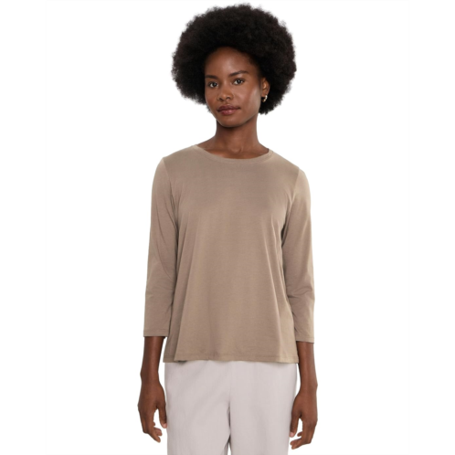 Eileen Fisher Organic Pima Cotton Jersey Round Neck Tee