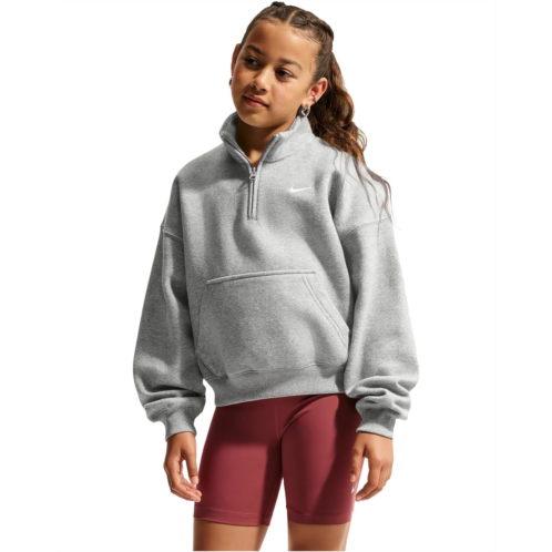 Girls Nike Kids Sportswear Studio Fleece Oversized 1/4 Zip Top (Big Kid)