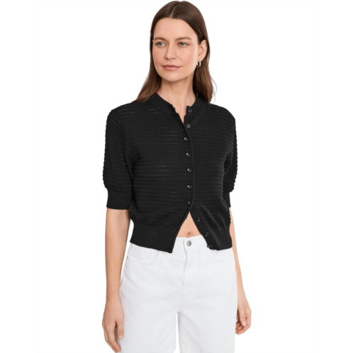 Womens Madewell Cotton Stitch Siya Short Sleeve Cardigan- Solid