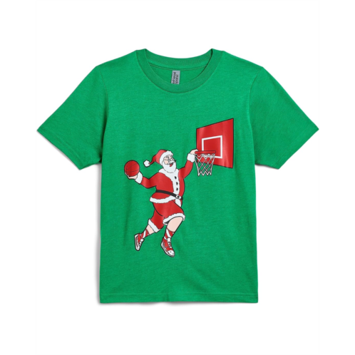 Boys ChalkTalk SPORTS Basketball T-Shirt Short Sleeve - Slam Dunk Santa (Little Kid/Big Kid)