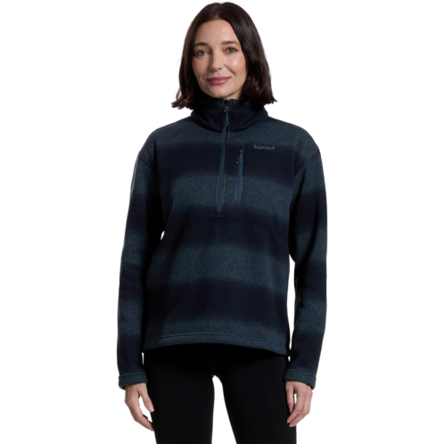 Womens Marmot Heavyweight Drop Line Printed 1/2 Zip