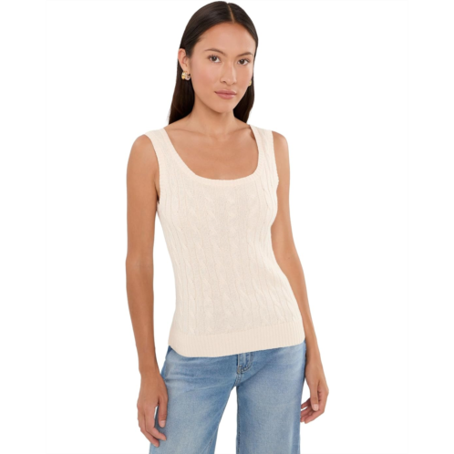 POLO Ralph Lauren Womens Lauren Ralph Lauren Petite Cable Cotton-Blend Sleeveless Sweater