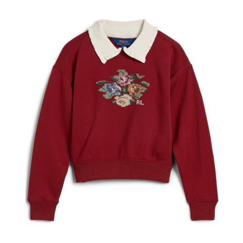 Girls Polo Ralph Lauren Kids Collared Fleece Sweatshirt (Big Kid)