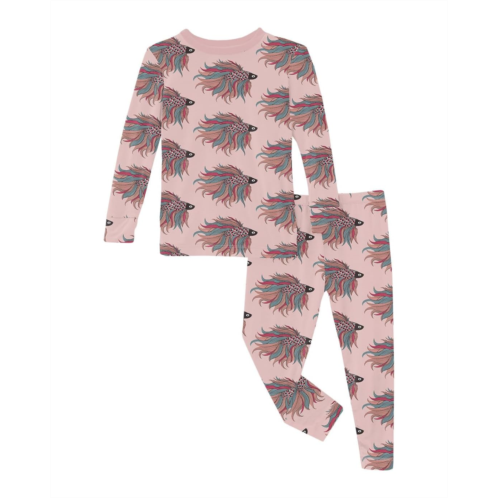 Kickee Pants Kids Print Long Sleeve Pajama Set (Big Kids) Kickee Pants Kids Print Long Sleeve Pajama Set (Big Kids)