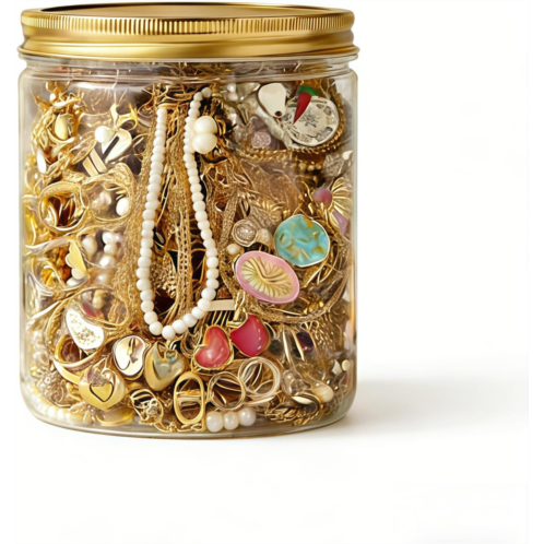 Mystery Jewelry Box - 40-Piece Surprise Gift Jar for Women Assorted Necklaces Earrings Rings Bracelets Unique Birthday Present