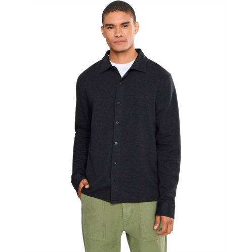 Mens Vince Herringbone Long Sleeve Button-Down