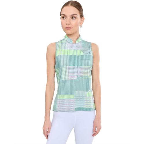 Jamie Sadock Mad Plaid Sleeveless Print Top