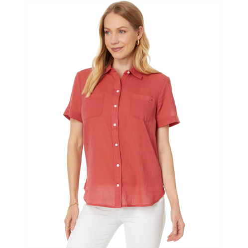 Womens Tommy Hilfiger Solid Camp Shirt
