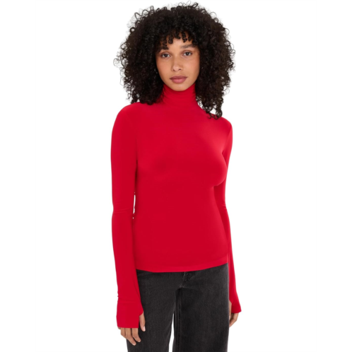 Womens Norma Kamali Slim Fit Long Sleeve Turtle Top
