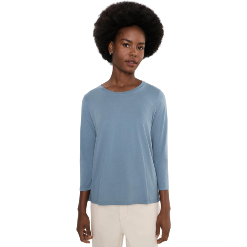 Eileen Fisher Organic Pima Cotton Jersey Round Neck Tee