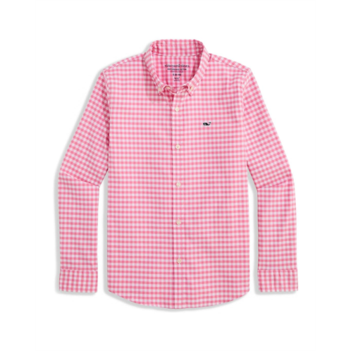 Vineyard Vines Kids Skysail Gingham Perf Cotton Shirt (toddler/Little Kids/Big Kids)