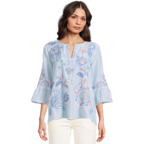 Johnny Was Ruffle Sleeve Blouse
