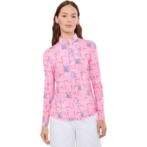 Womens Jamie Sadock Sunsense Marble Long Sleeve Quarter Zip