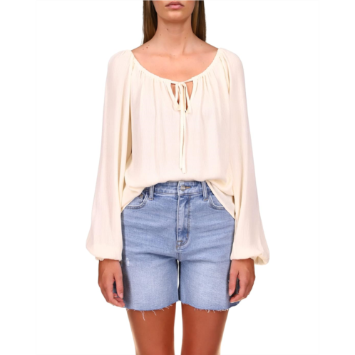 Sanctuary Tie Ballet Neck Blouse
