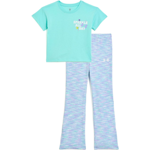 Girls Under Armour Kids Short Sleeve Flare Leggings Set (Toddler/Little Kid)
