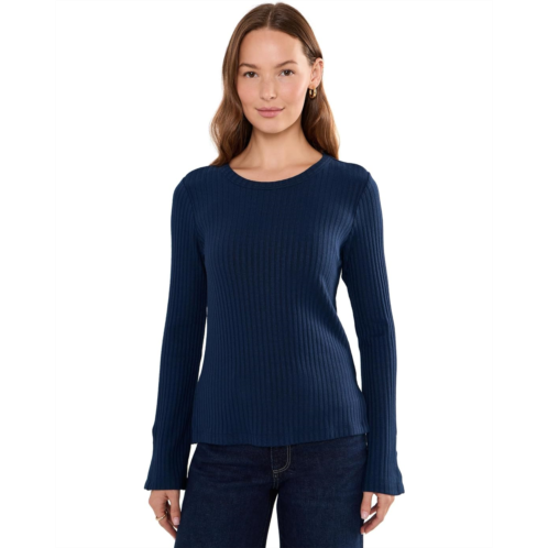 Womens Liverpool Los Angeles Long Sleeve with Slit Scoop Neck Knit Top